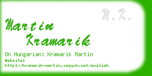 martin kramarik business card